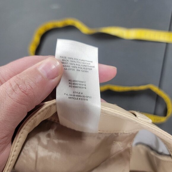 Aritzia Wilfred The Melina Ivory Beige Vegan Leather Straight Leg Pants Size 0 - Picture 8 of 11